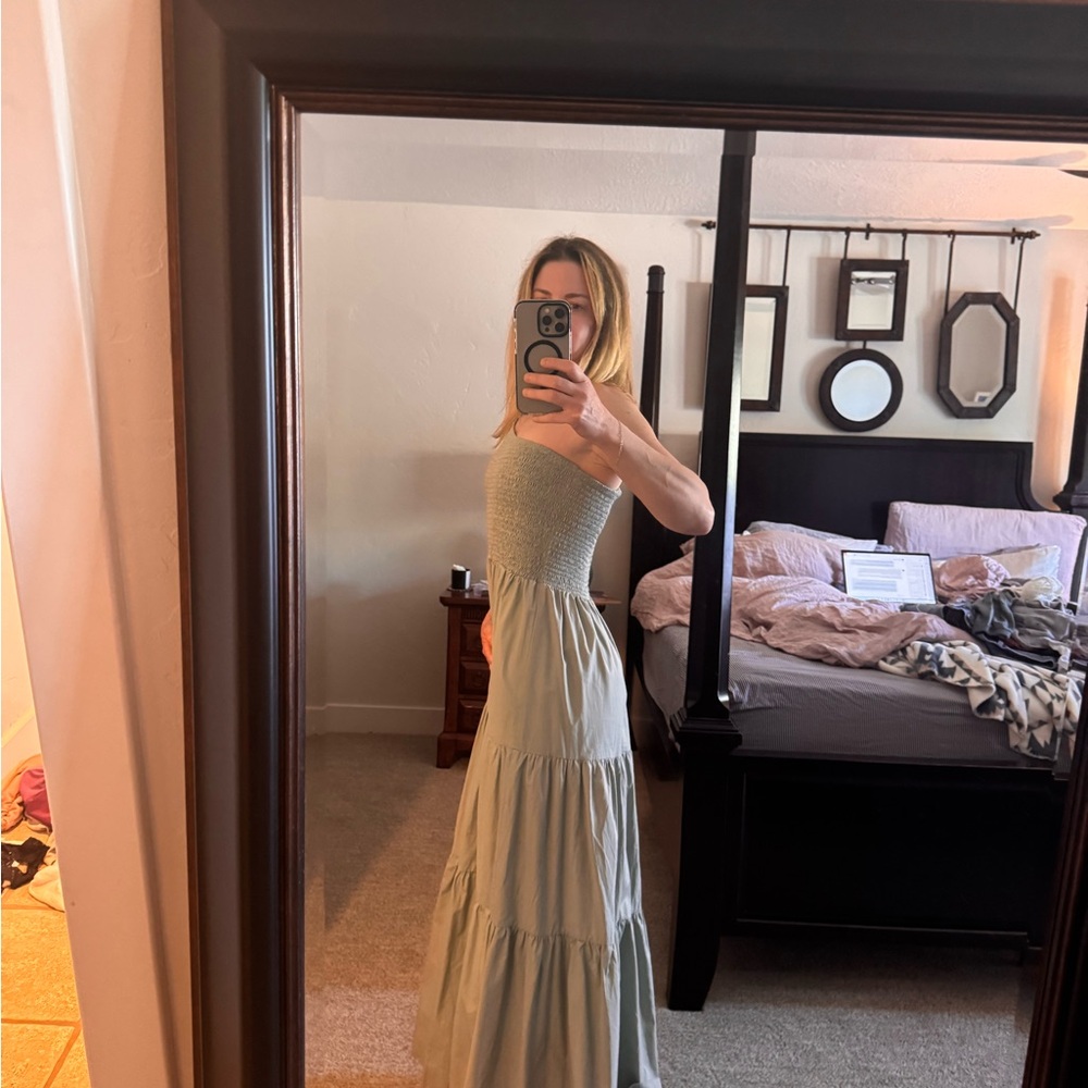 Light Green One Shoulder Sleeveless Sundress for Weddings